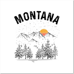 Montana State Vintage Retro Posters and Art